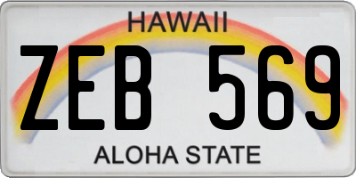 HI license plate ZEB569