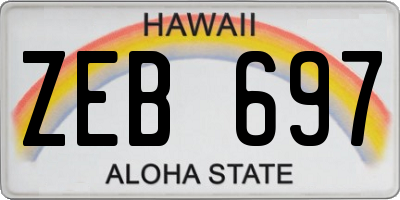 HI license plate ZEB697