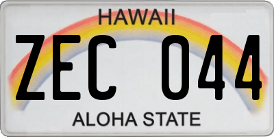 HI license plate ZEC044