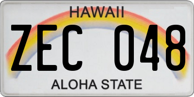 HI license plate ZEC048