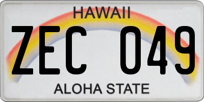 HI license plate ZEC049