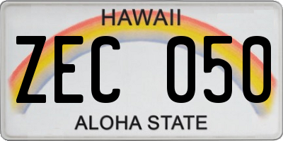 HI license plate ZEC050