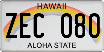 HI license plate ZEC080
