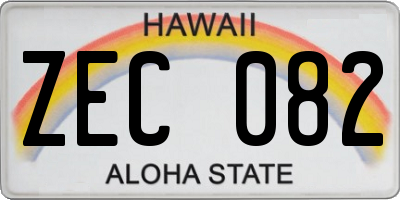 HI license plate ZEC082