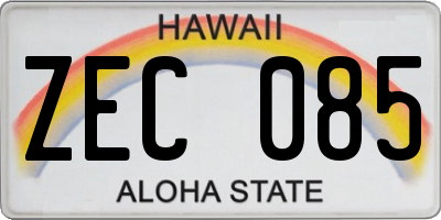 HI license plate ZEC085