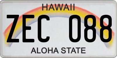 HI license plate ZEC088