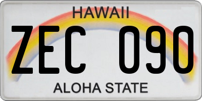HI license plate ZEC090