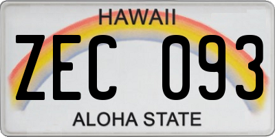 HI license plate ZEC093