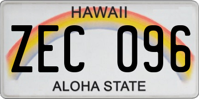 HI license plate ZEC096