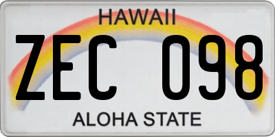 HI license plate ZEC098