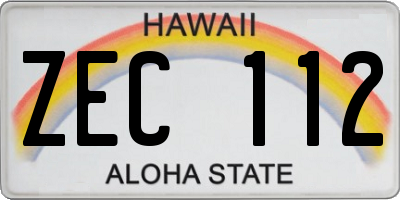 HI license plate ZEC112