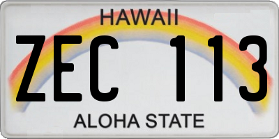 HI license plate ZEC113