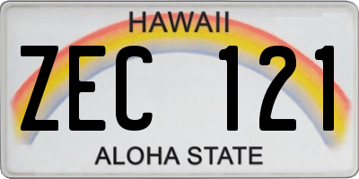 HI license plate ZEC121