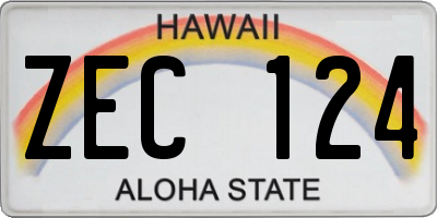 HI license plate ZEC124