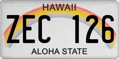 HI license plate ZEC126