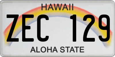 HI license plate ZEC129