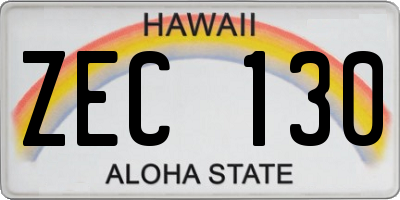 HI license plate ZEC130