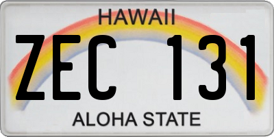 HI license plate ZEC131