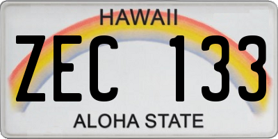 HI license plate ZEC133