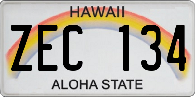 HI license plate ZEC134