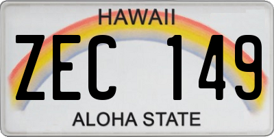 HI license plate ZEC149