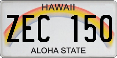 HI license plate ZEC150