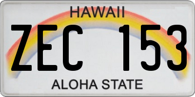 HI license plate ZEC153