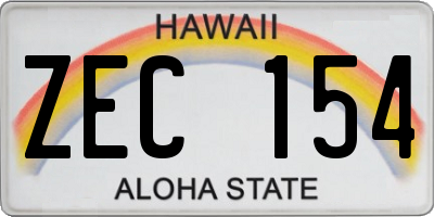 HI license plate ZEC154