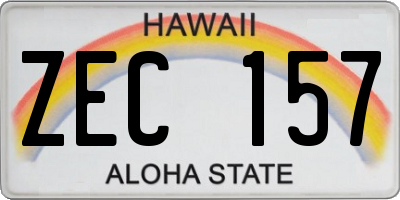 HI license plate ZEC157