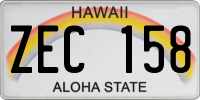 HI license plate ZEC158