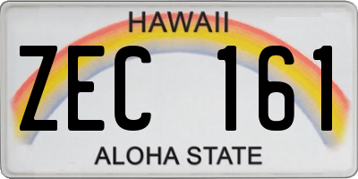 HI license plate ZEC161