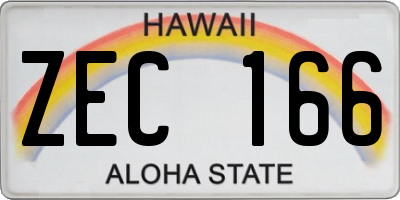 HI license plate ZEC166