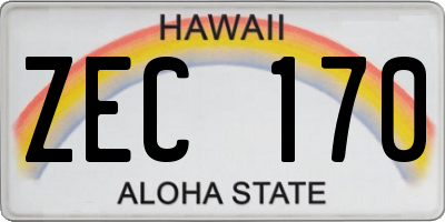 HI license plate ZEC170