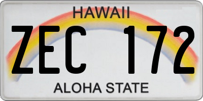 HI license plate ZEC172