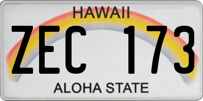 HI license plate ZEC173