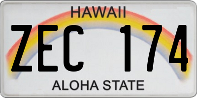HI license plate ZEC174