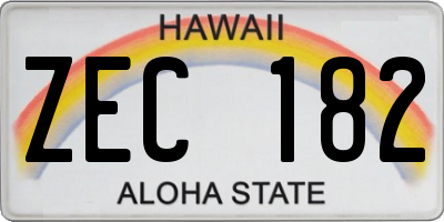 HI license plate ZEC182