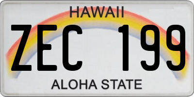 HI license plate ZEC199