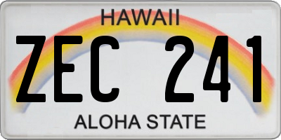 HI license plate ZEC241