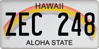 HI license plate ZEC248