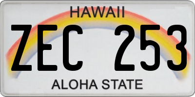 HI license plate ZEC253