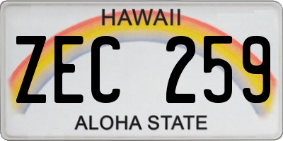 HI license plate ZEC259