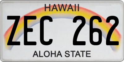 HI license plate ZEC262