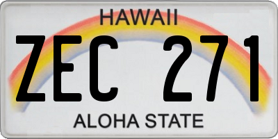 HI license plate ZEC271