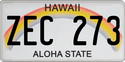 HI license plate ZEC273