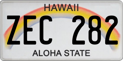 HI license plate ZEC282