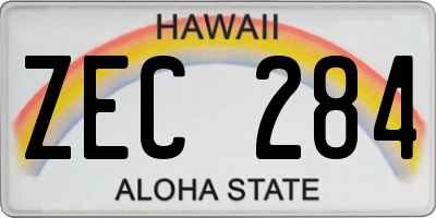 HI license plate ZEC284