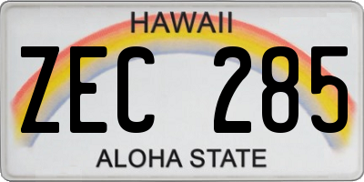 HI license plate ZEC285