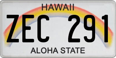 HI license plate ZEC291