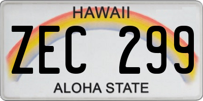 HI license plate ZEC299